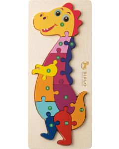 Dinosaurier-Puzzle aus Kiefernsperrholz Diplodoco