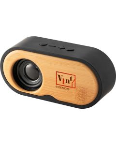 Tragbarer Lautsprecher aus recyceltem ABS und Bambus Tilly