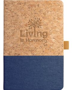 A5 Notizbuch aus Kork und Leinen mit unlinierten Blättern Klee