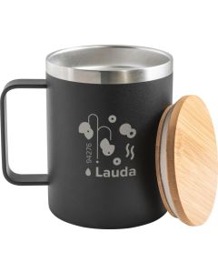 Becher aus 90% recyceltem Edelstahl mit Bambusdeckel Lauda