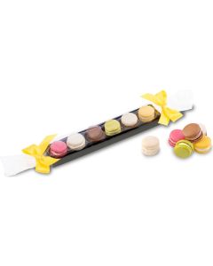 Macaron-Stange mit Schleifen - sechs bunte Macarons (60 g)