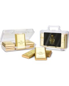 Du bist Gold wert - Goldkoffer mit 12 Goldbarren, Edelvollmilch-Schokolade (120 g)