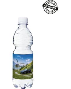 500 ml PromoWater Mineralwasser - wahlweise mit Kohlensäure - im Eigendesign