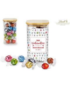 Präsenteset: Lindor Team-Glas Frohe Weihnachten mit 35 Lindt Lindorkugeln