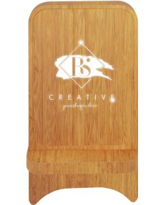 SCX.design W26 kabellose 10W Holz Ladestation mit Leuchtlogo