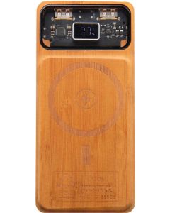 SCX.design P48 10.000 mAh magnetische 15W Powerbank aus Holz mit Leuchtlogo
