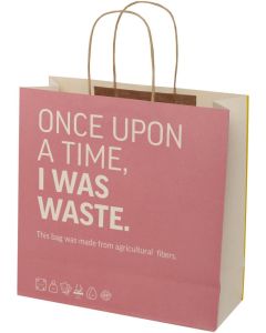 Papiertüte aus landwirtschaftlichen Reststoffen mit gedrehten Griffen – XL