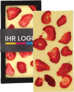 90 g Toppingschokolade Erdbeer - inkl. Werbedruck