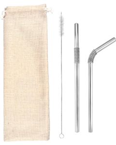 2er Set Turtleneck® Straw in Baumwollbeutel, inkl. Lasergravur