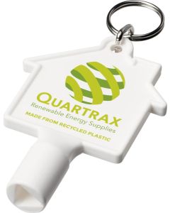 Maximilian Universalschlüssel in Hausform als Schlüsselanhänger aus recyceltem Kunststoff