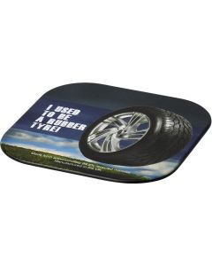 Brite-Mat® quadratischer Untersetzer mit Reifenmaterial