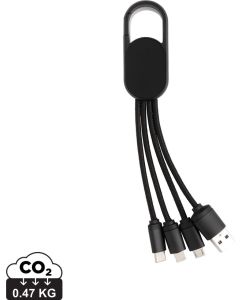 4-in-1 Kabel mit Karabiner-Clip