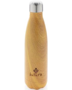 Vakuumisolierte Stainless Steel Flasche mit Holzoptik