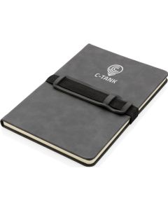 Deluxe Hardcover PU Notizbuch mit Handy- und Stiftehalter