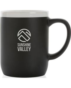 Keramiktasse mit weißem Rand