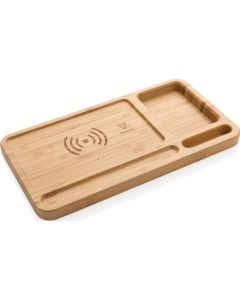 Bambus Desk Organizer mit 10 Wireless Charger