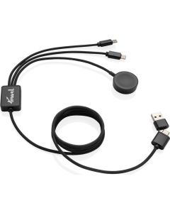 Terra RCS rPET 6in1-Ladekabel mit Uhrenladegerät