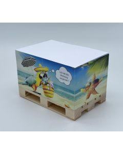 Zettelblock Mini-Holzpalette mit Digitaldruck