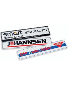 Werbeschilder für Kennzeichenverstärker