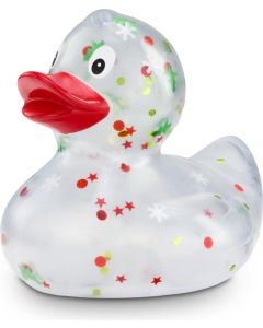 Werbeente Leni Lametta mit rotem Schnabel, ca. 8 cm