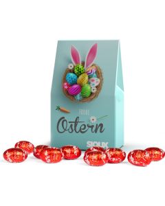 Lindt Lindor Ostereier in Mini-Standboden-Kartonage - inkl. Werbedruck