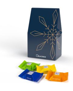 Standbodenkartonage mit Süßigkeiten, klein - inkl. Werbedruck