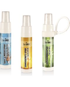 Handreinigungsspray in 50 ml Sprayflasche Slim - wahlweise mit Loopi - inkl. individuellem 4c-Etikett