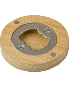 Bambusmagnet mit Flaschenöffner Ace