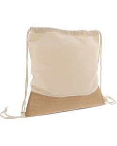 Rucksackbeutel Jute mit Baumwollschnüren 38x41cm