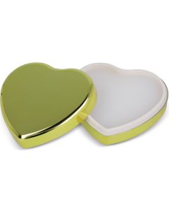 Lippenbalsam in Flacher metallischer Herzformdose