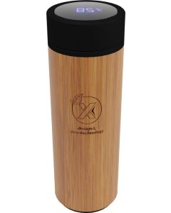SCX.design D11 500 ml Smart Flasche aus Bambus mit Leuchtlogo