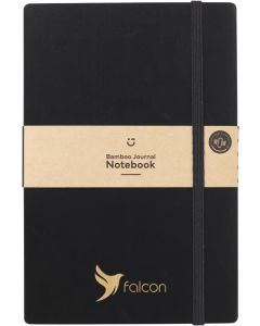 Bamboo Journal Naked Spine Notebook Black A5, 192 Seiten, liniert