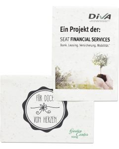 Samenpapier DIN A7 - Samen nach Wahl - inkl. Werbedruck