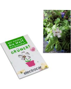 Samen-Karte-Mini Blume - Samen nach Wahl - inkl. Werbedruck