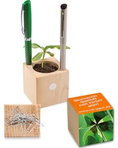 Pflanz-Holz Büro - Samen nach Wahl - inkl. Werbedruck