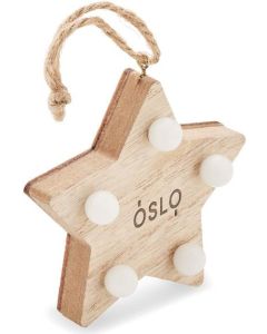 Anhänger aus Holz mit LED Lalie