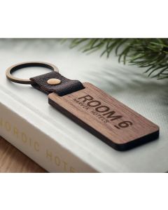 Schlüsselring Walnuss und PU Nawkey