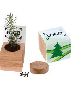 Natur-Würfel Fichte, Fichte - inkl. 1-4 c Logo-Digitaldruck