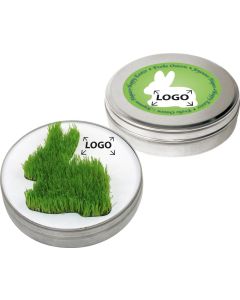 Wachsender Hase aus der Dose - Zimmerrasen - inkl. 1-4 c Logo-Digitaldruck