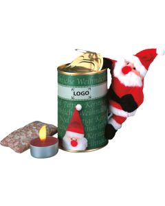 Magnetischer Weihnachtsmann in der Dose - inkl. 1-4 c Logo-Digitaldruck