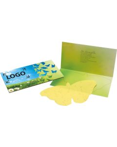 Schmetterlings-Karte - bunte Blumenmischung - 1-4 c inklusive