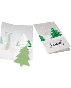 Weihnachtskarte Christbaum - Fichte - inkl. 1-4 c Logo-Digitaldruck