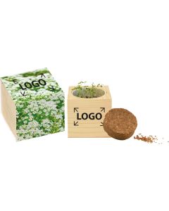 Großer Natur-Würfel - Samen nach Wahl - inkl. 1-4 c Logo-Digitaldruck