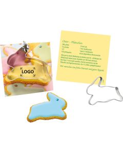 Backförmchen-Karte Hase - inkl. 1-4 c Logo-Digitaldruck