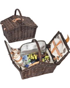 Picknickkoffer aus Weidengeflecht für 2 Personen