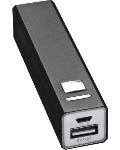 Powerbank 2.200 mAh aus Metall, inkl. Ladekabel