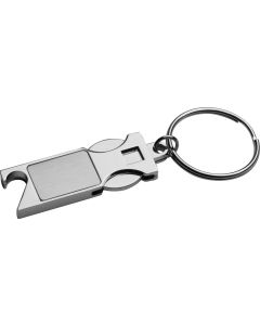 Schlüsselanhänger aus Metall mit Einkaufschip