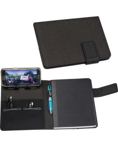 A5 Schreibmappe mit integrierter Powerbank (4.000 mAh) und LED