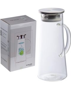 Glaskaraffe mit Edelstahldeckel, 1.350 ml