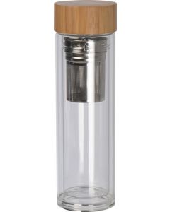 Vakuum Borosilikat Glasflasche mit Teesieb, 420 ml